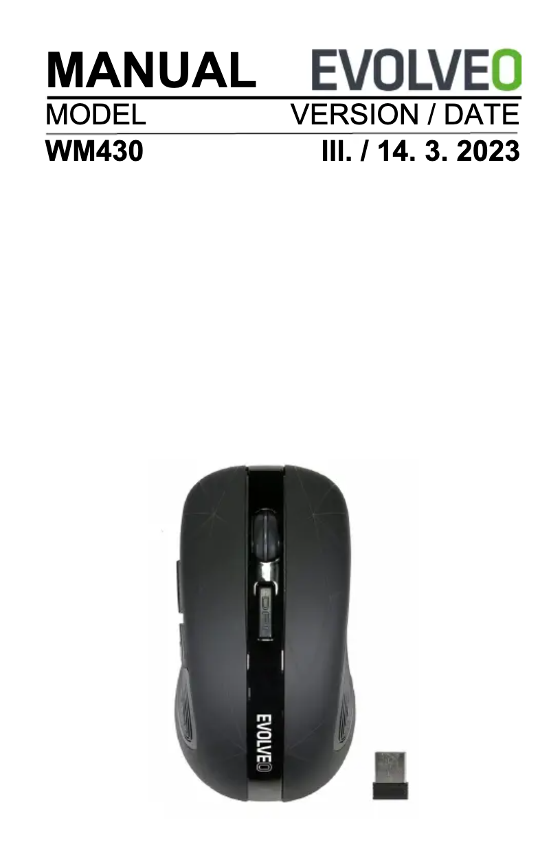 First page image of the manual for WM430