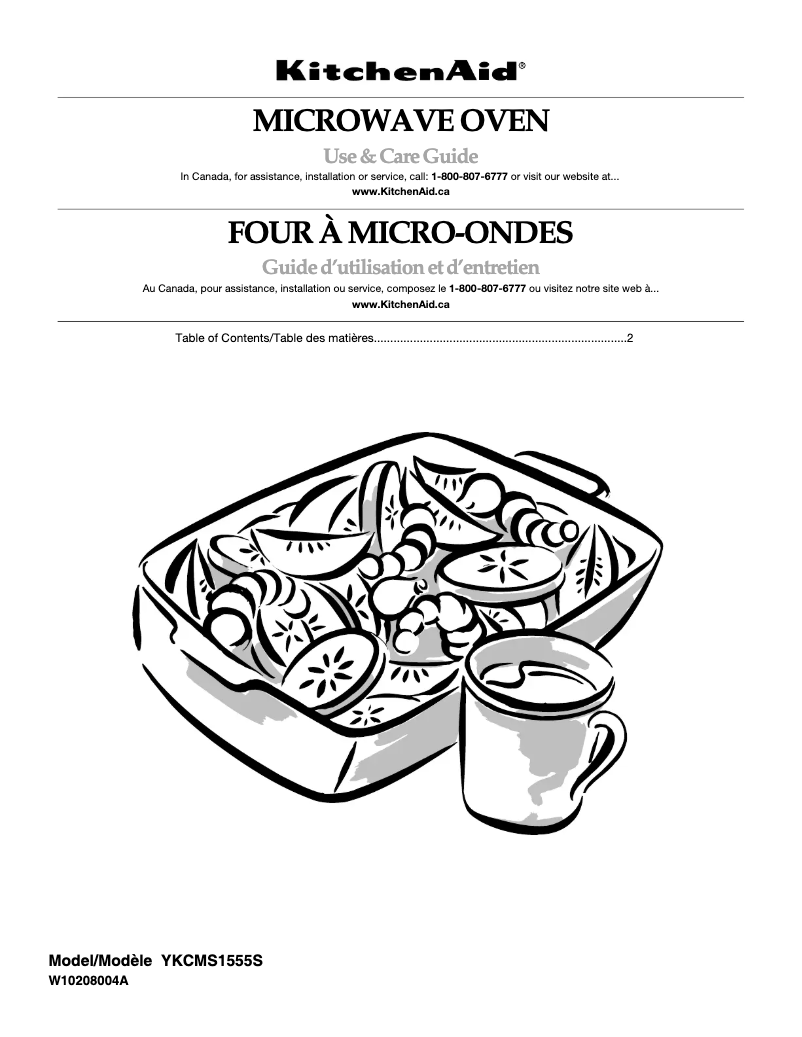 Page 1 of the manual User Manual KitchenAid YKCMS1555SB0