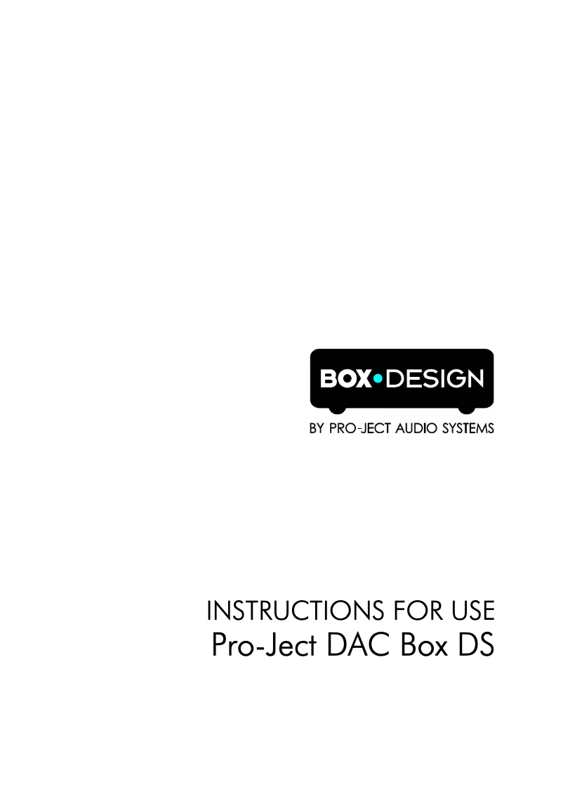 Image de la première page du manuel de l'appareil DAC Box DS