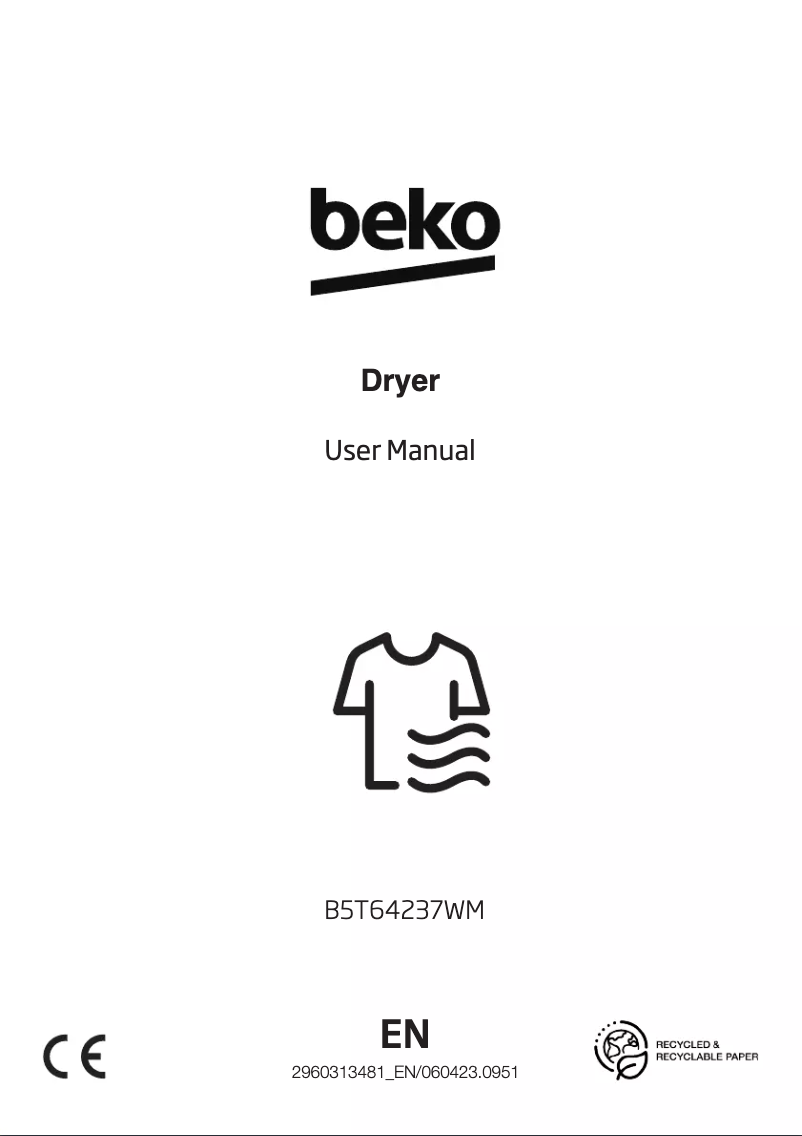 Page 1 of the manual User Manual Beko B5T64237WM
