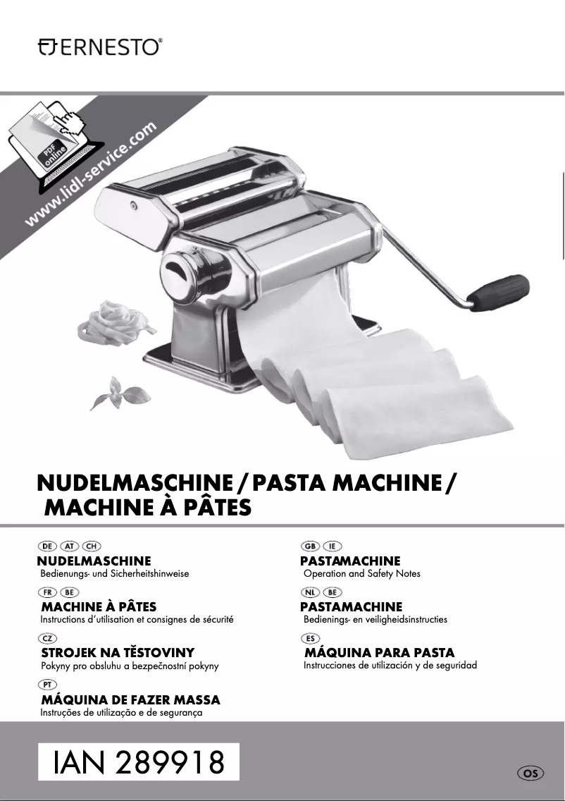 First page image of the manual for IAN 289918