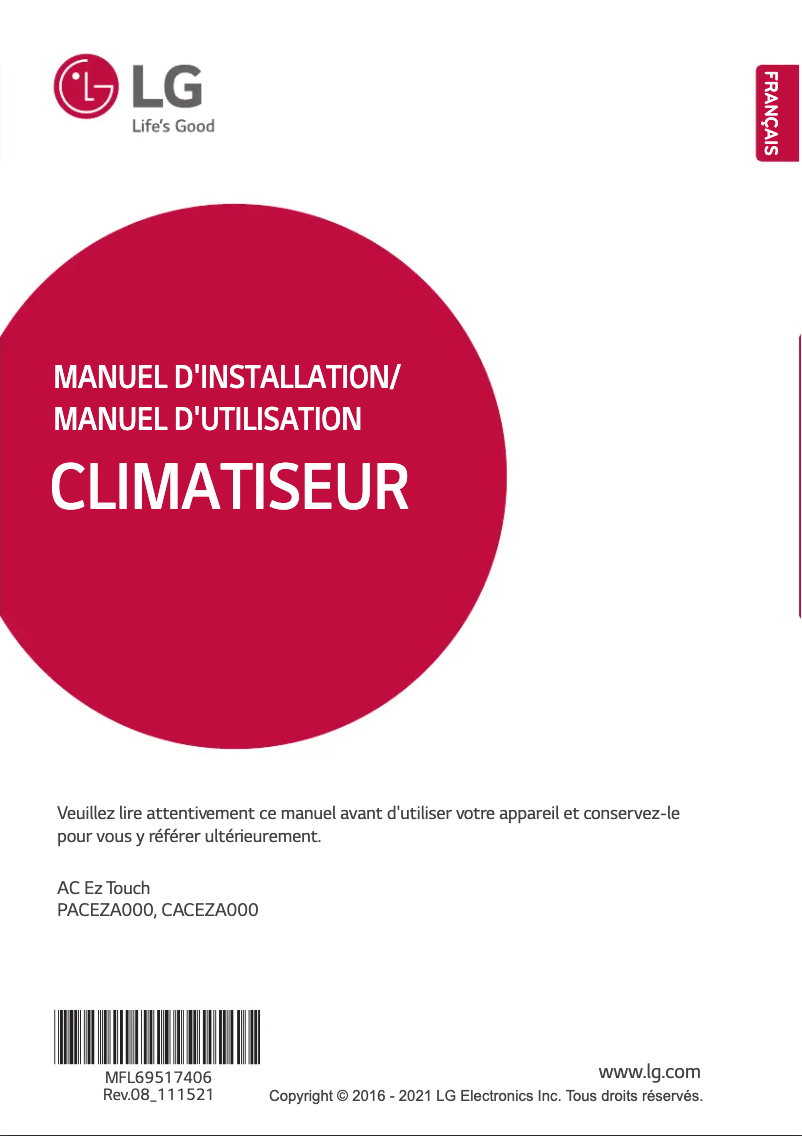 Page 1 of the manual User Manual LG PACEZA000