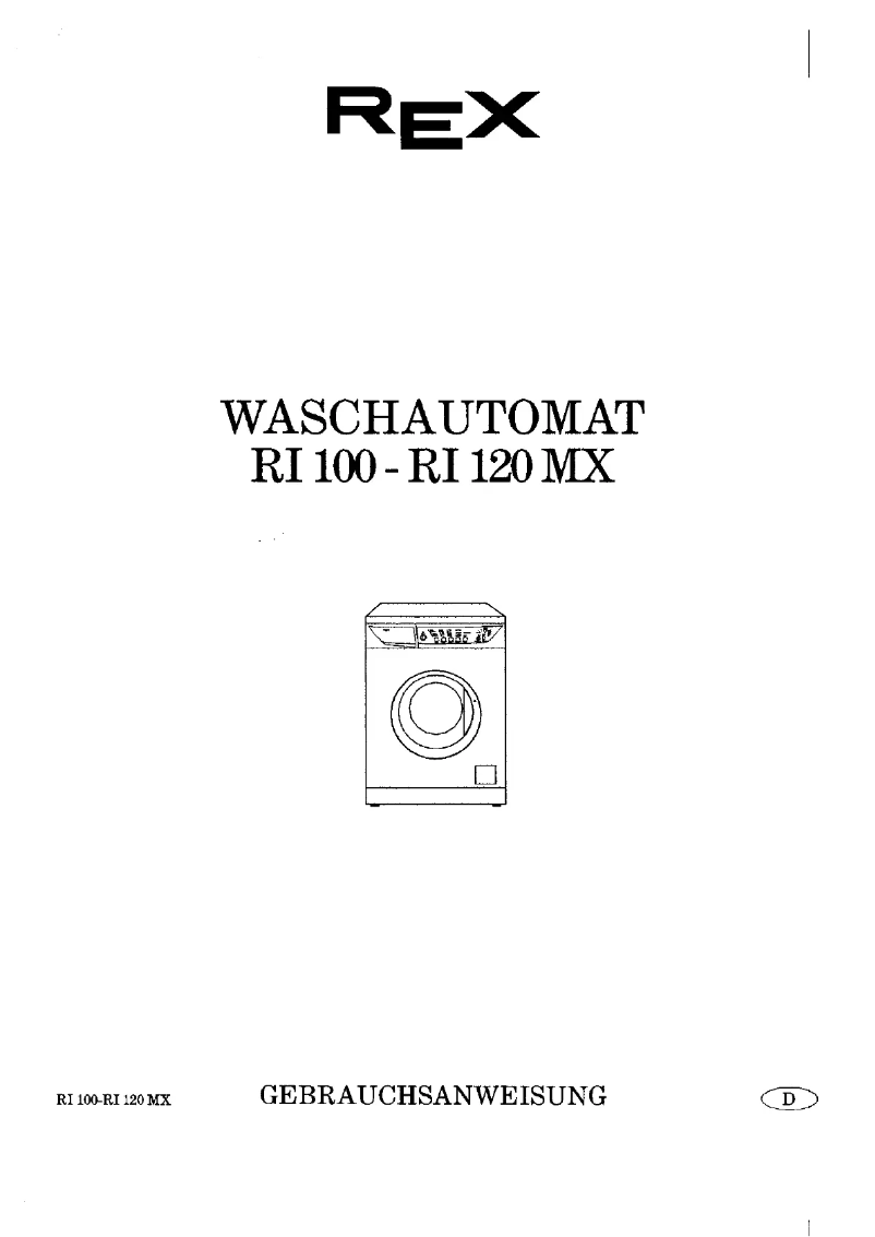 Page 1 of the manual User Manual Rex RI1200MX