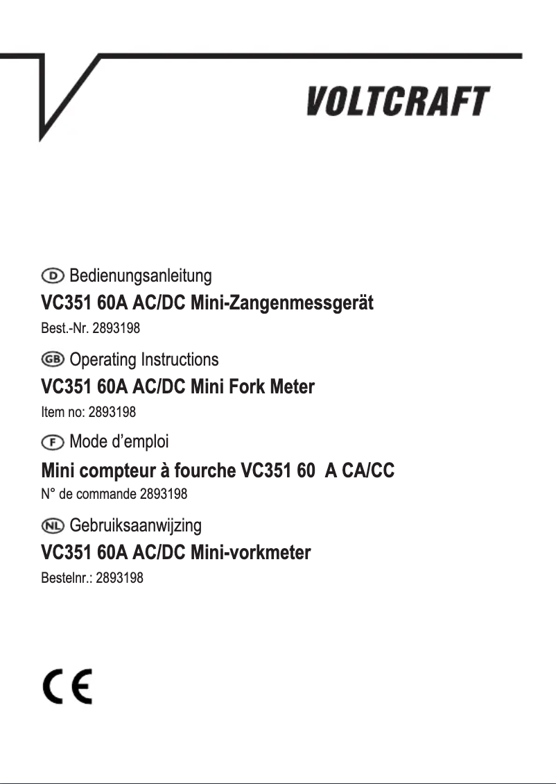 First page image of the manual for VC35