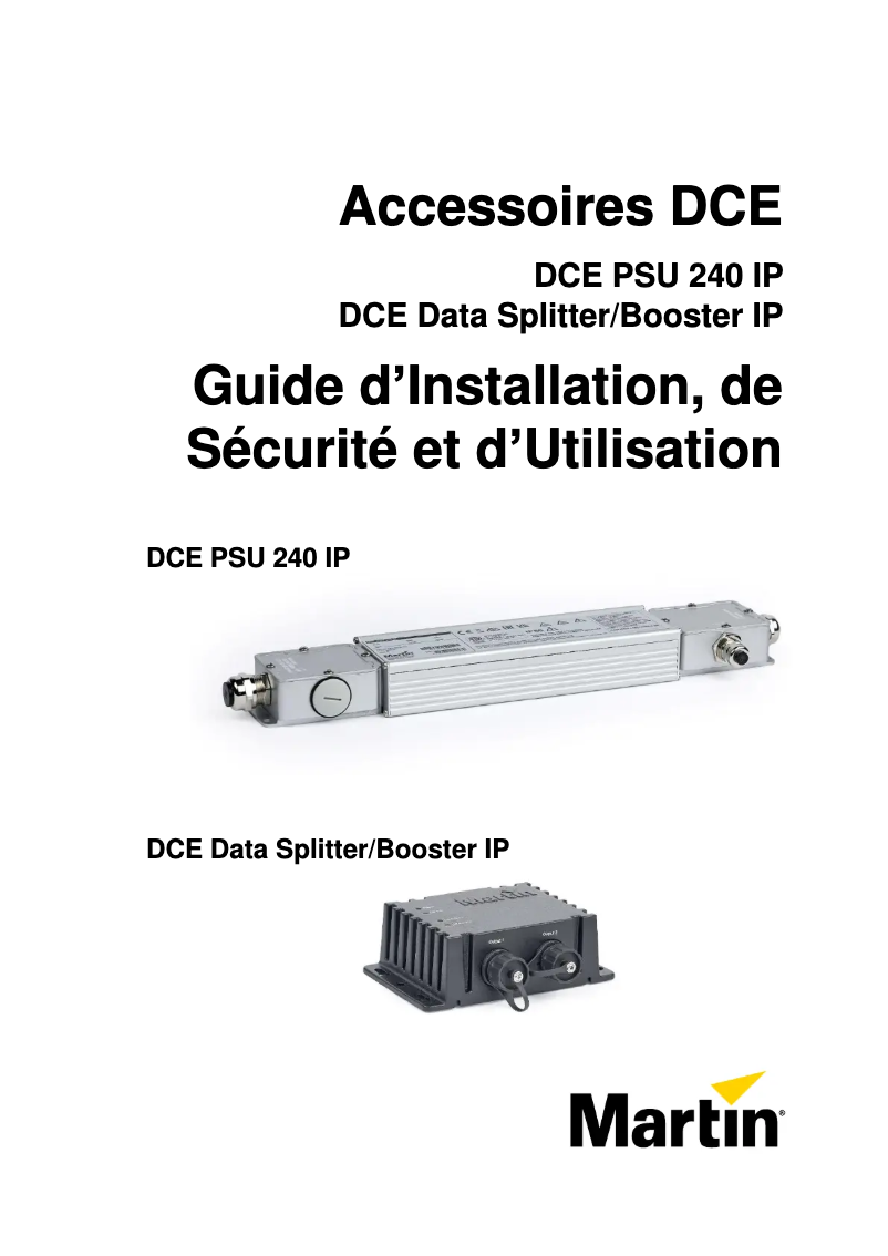 First page image of the manual for DCE PSU 240 IP