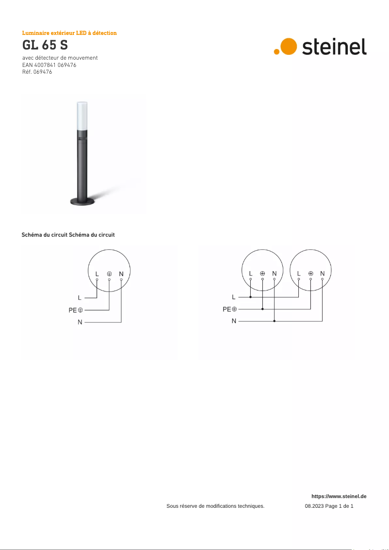 First page image of the manual for GL 65 S