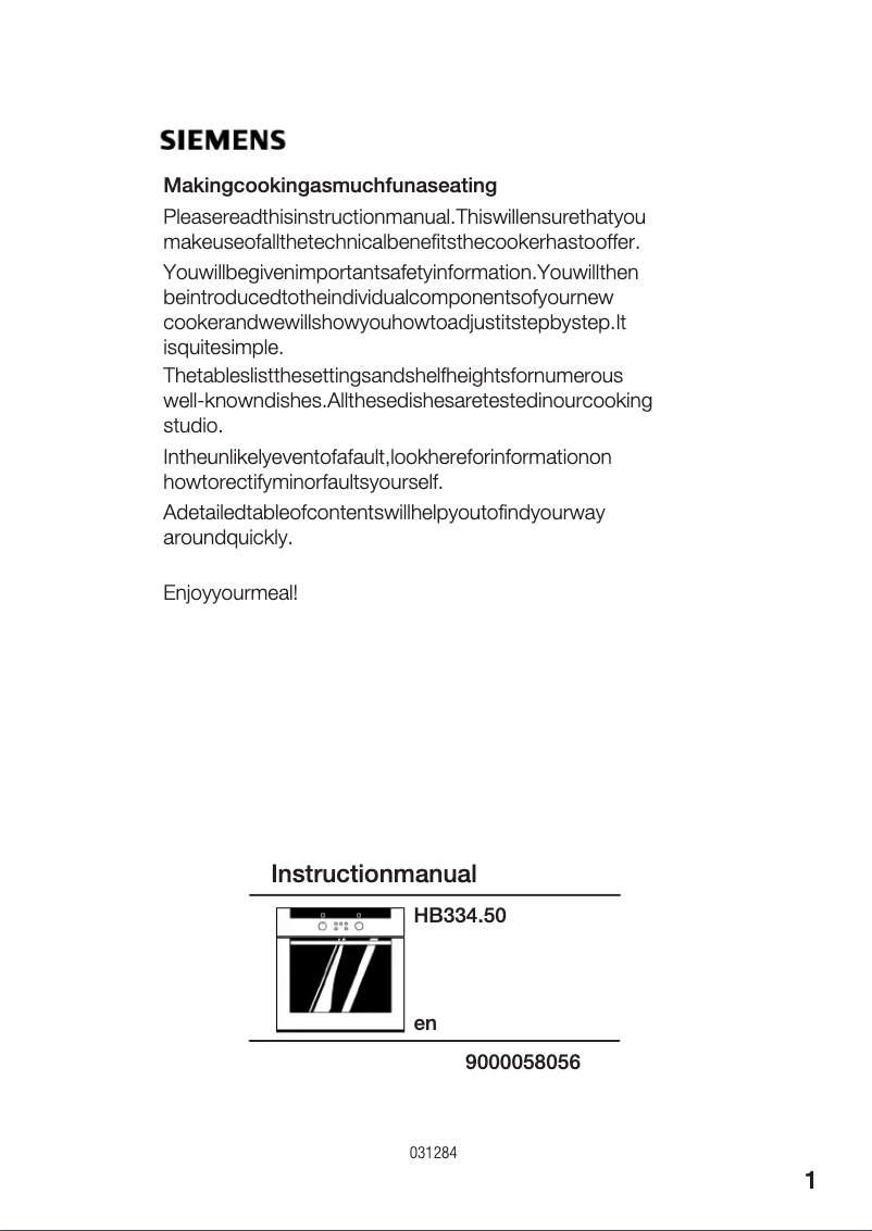 First page image of the manual for HB334550