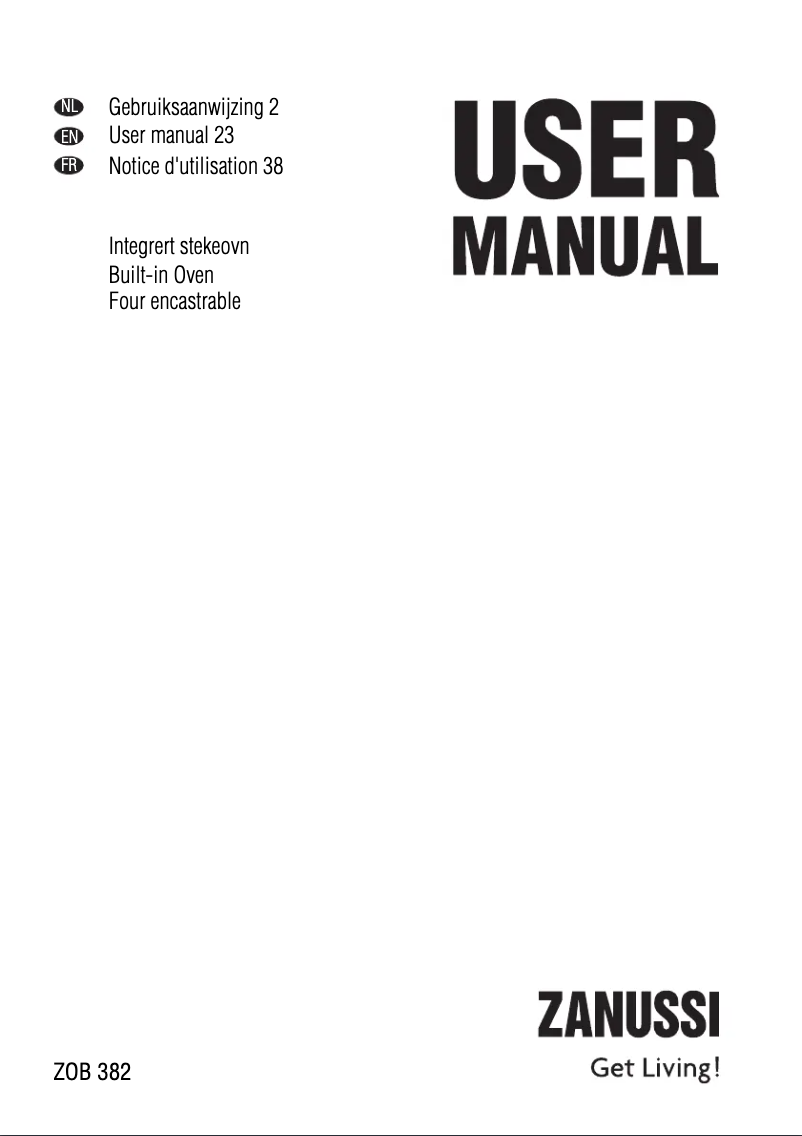 Page 1 of the manual User Manual Zanussi ZOB 382