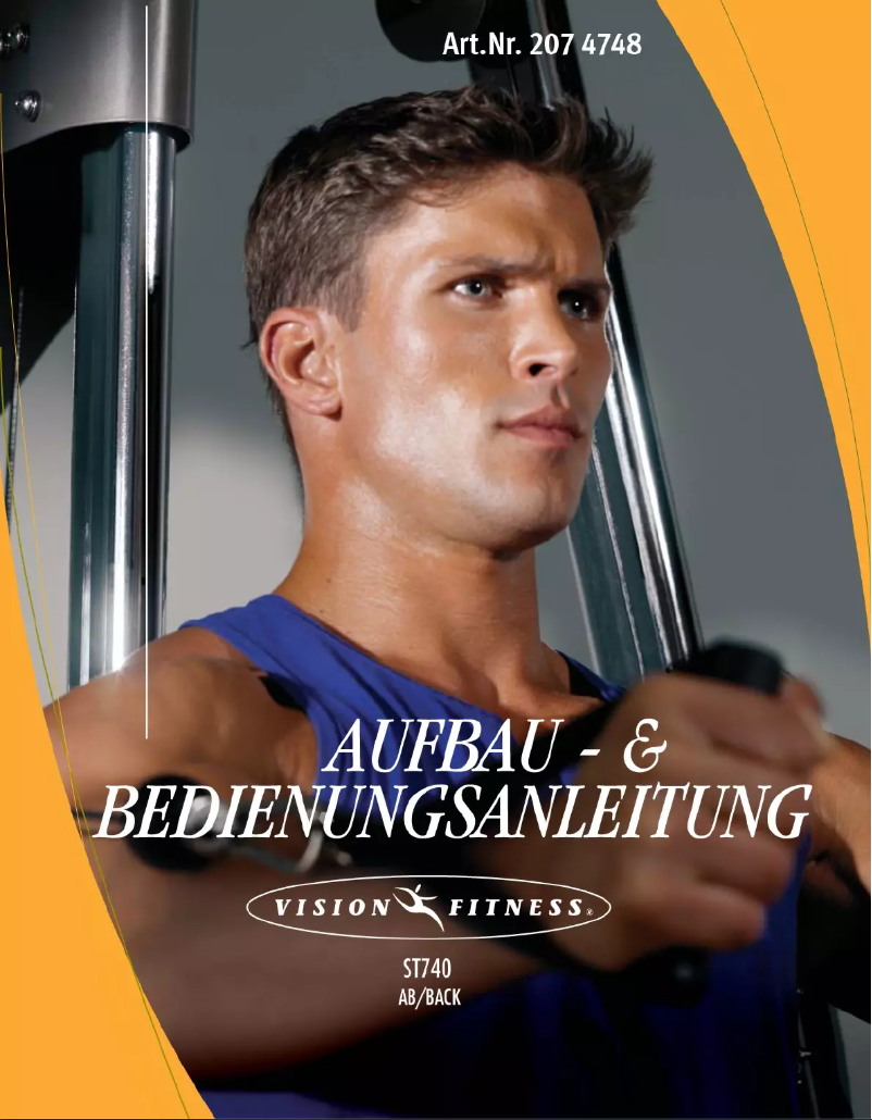 First page image of the manual for ST 740