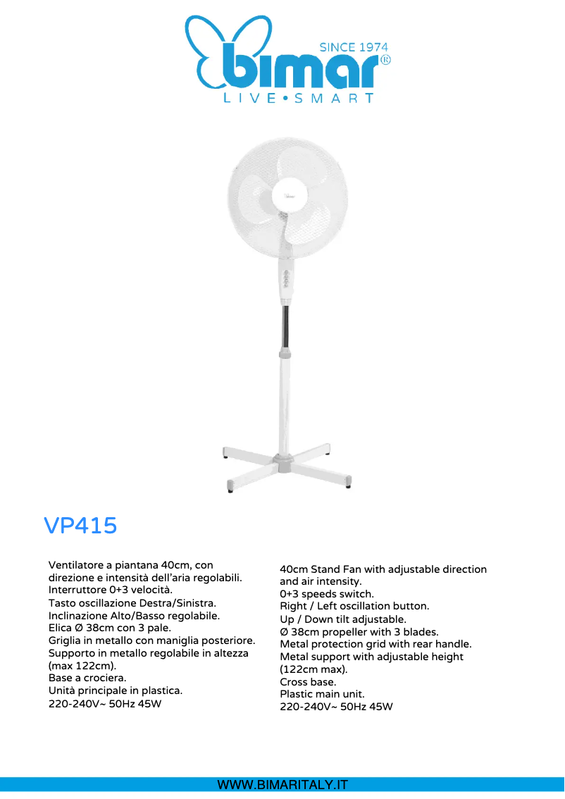 First page image of the manual for VP415