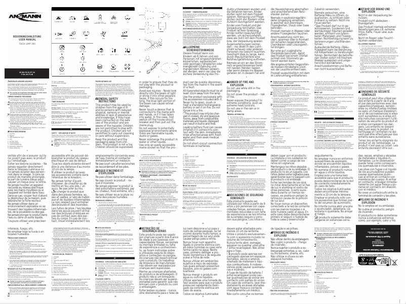 First page image of the manual for Touch Lamp 3in1
