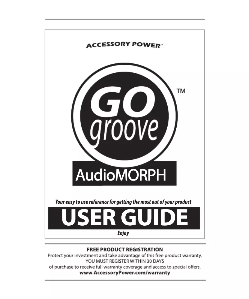 Page 1 of the manual User Manual GOgroove AudioMORPH