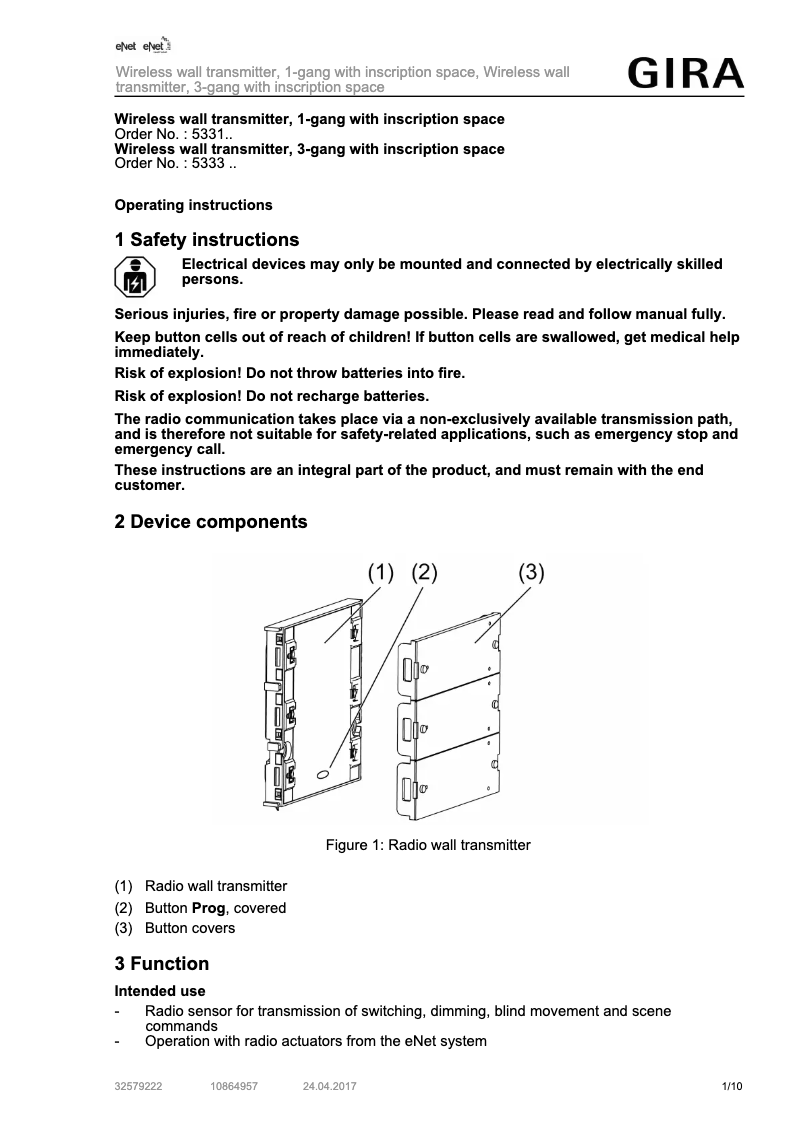 First page image of the manual for 5331100