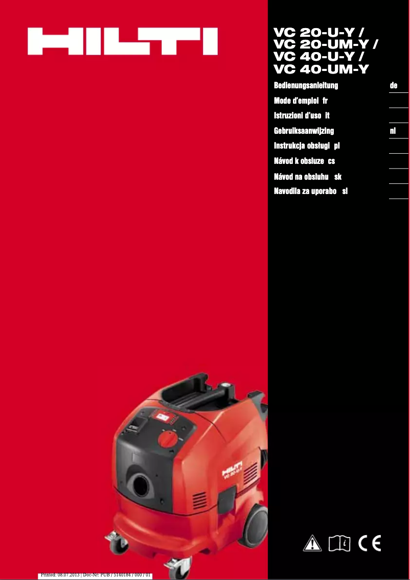 First page image of the manual for VC 20-U(M)-Y