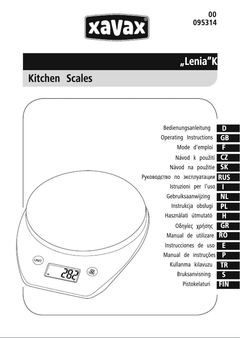 First page image of the manual for Lenia 00095314