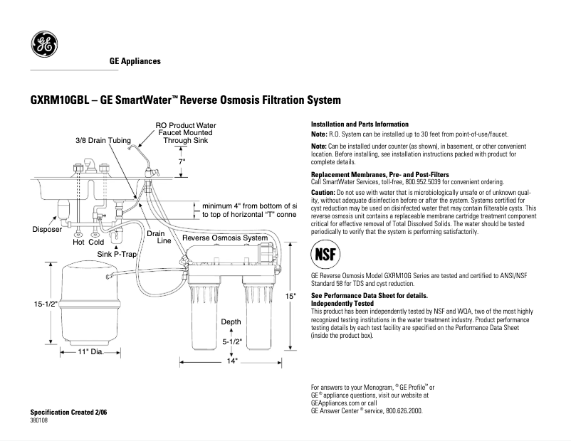 First page image of the manual for GXRM10GBL