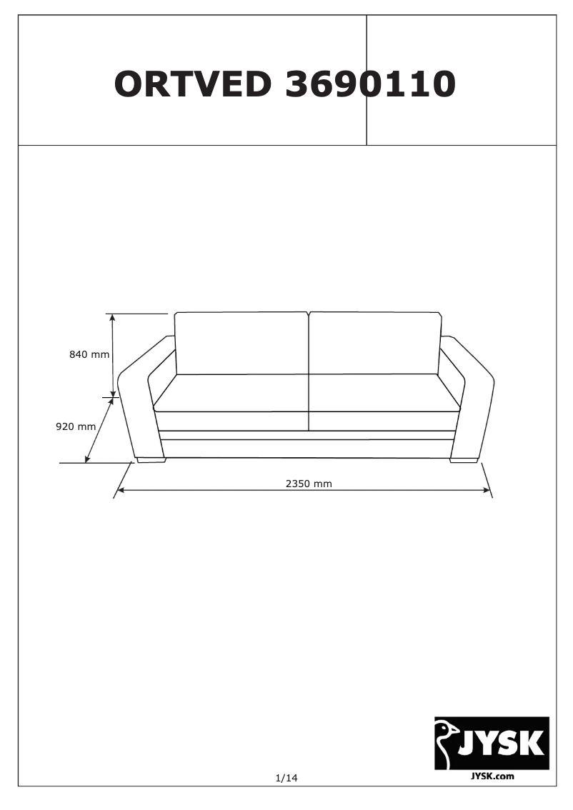 First page image of the manual for Ortved
