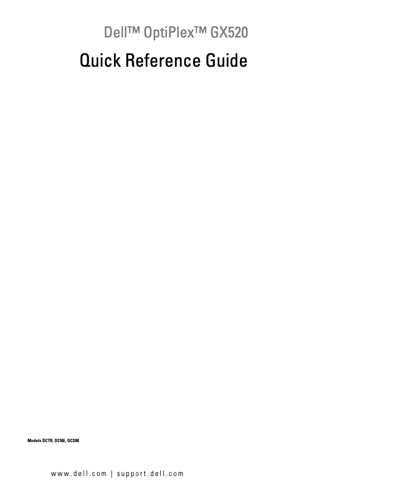 Page 1 of the manual Installation Guide Dell OptiPlex GX520