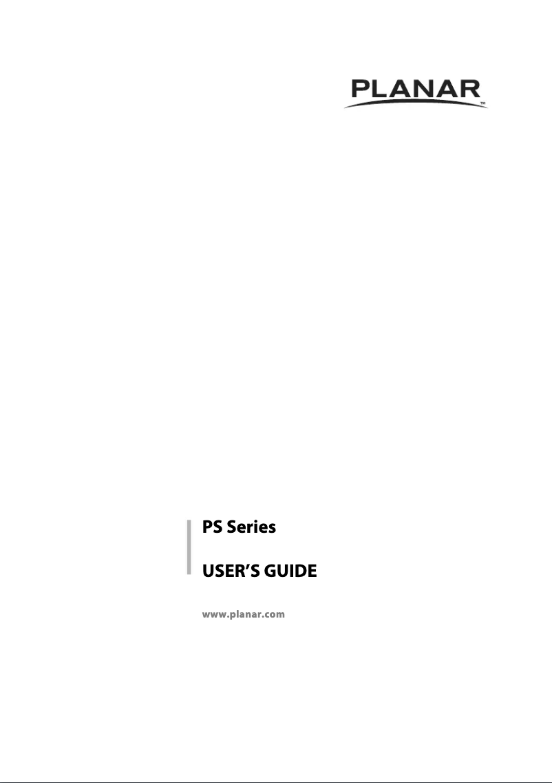 Page 1 of the manual User Manual Planar PS4650