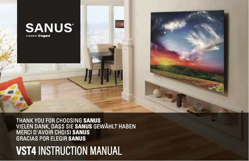 Page 1 of the manual User Manual Sanus VST4