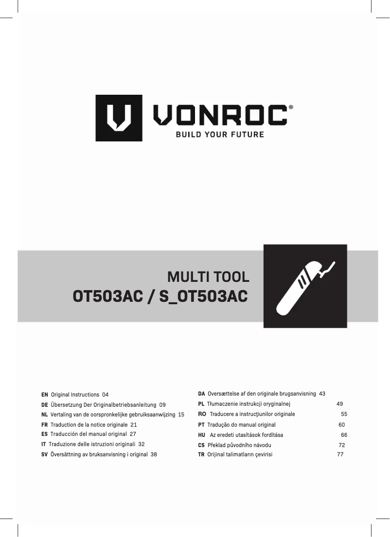 Page 1 of the manual User Manual Vonroc OT503AC