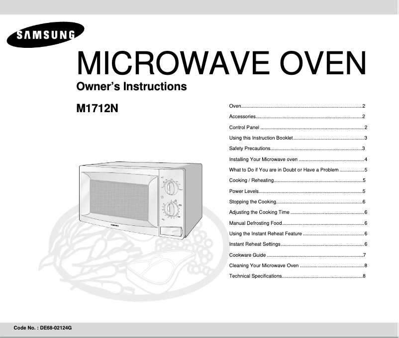 Page 1 of the manual User Manual Samsung M1712