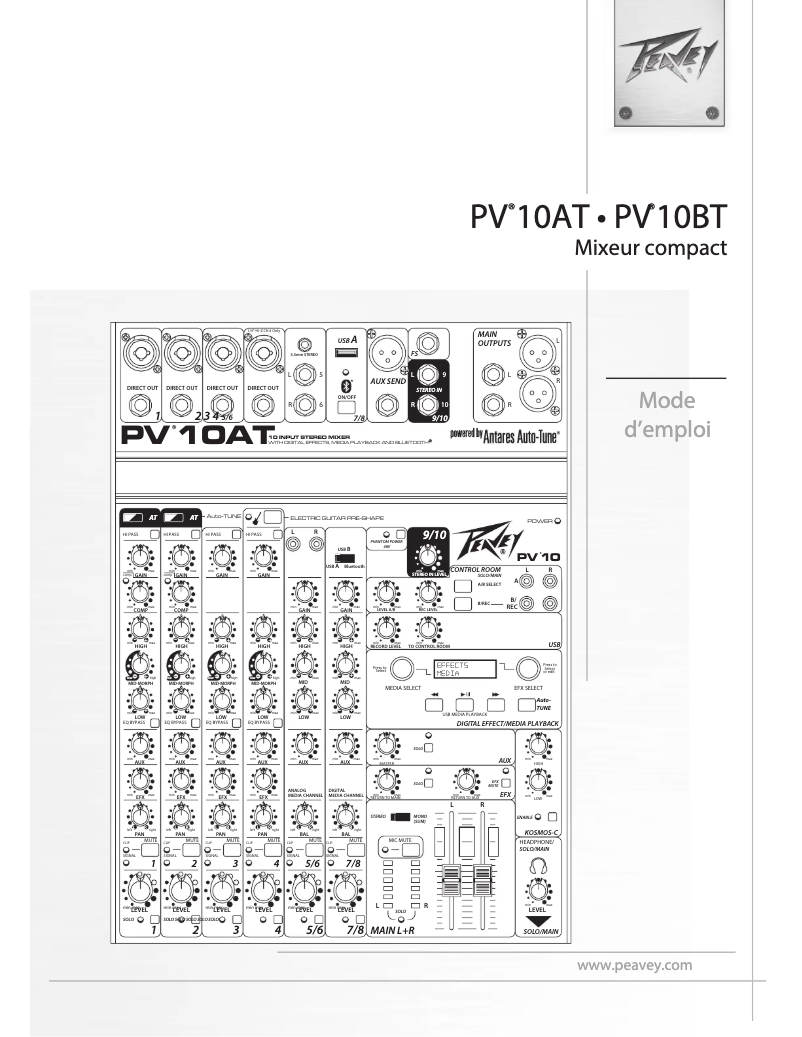 First page image of the manual for PV 10BT