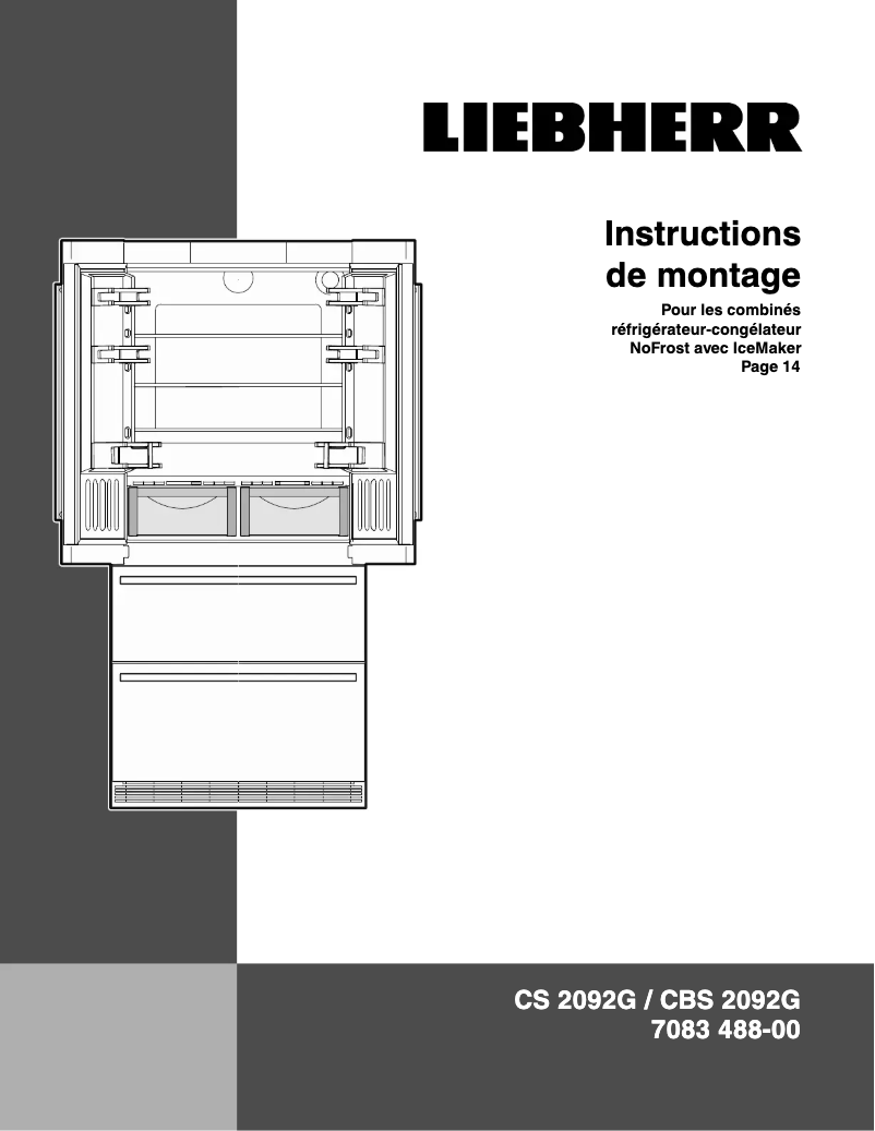 Page 1 of the manual Installation Guide Liebherr CBNst 8872