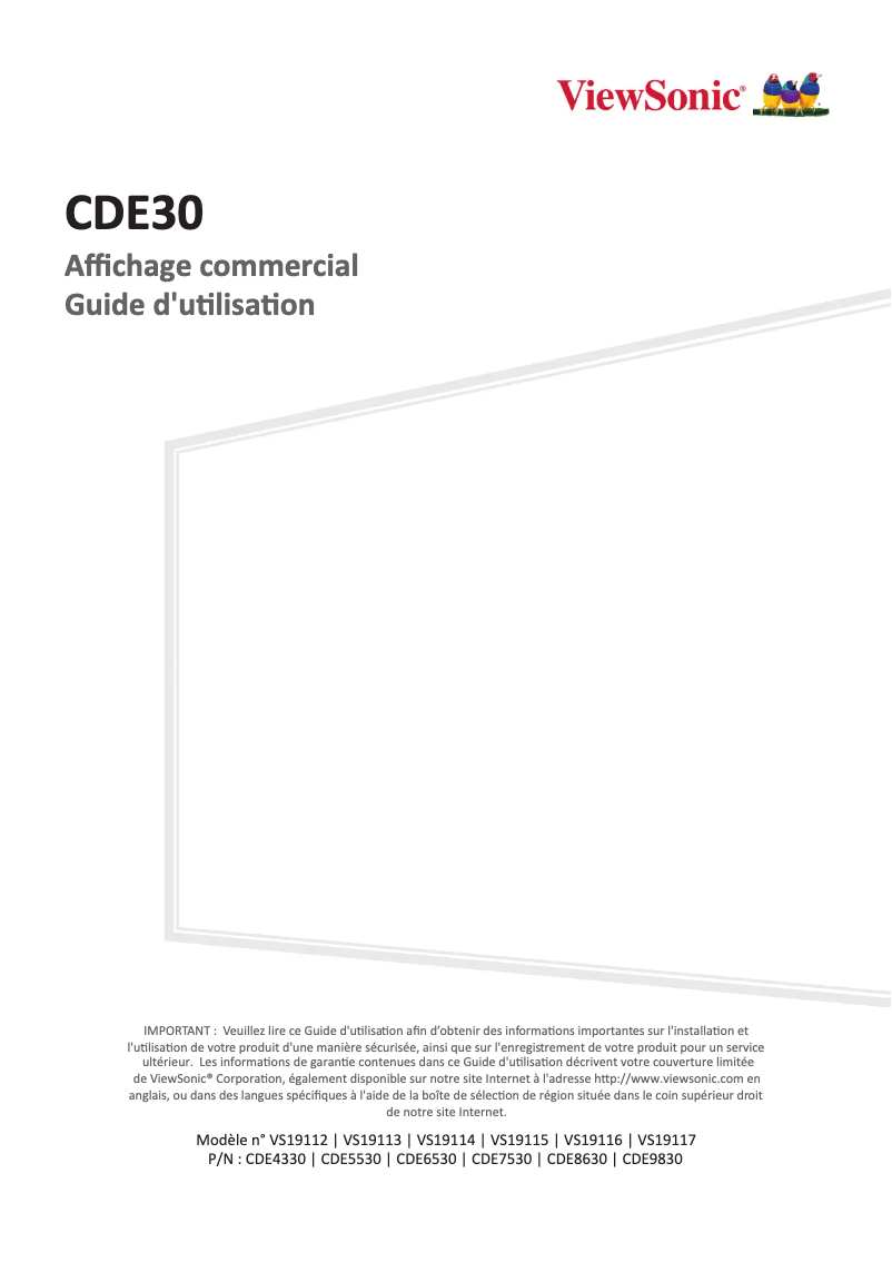 Image de la première page du manuel de l'appareil CDE8630