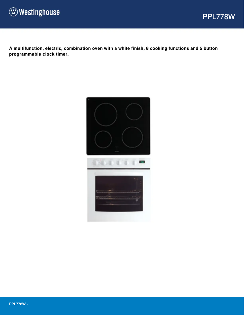 First page image of the manual for PPL778W