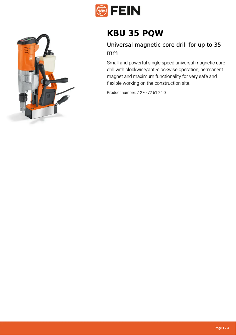 First page image of the manual for KBU 35 PQW