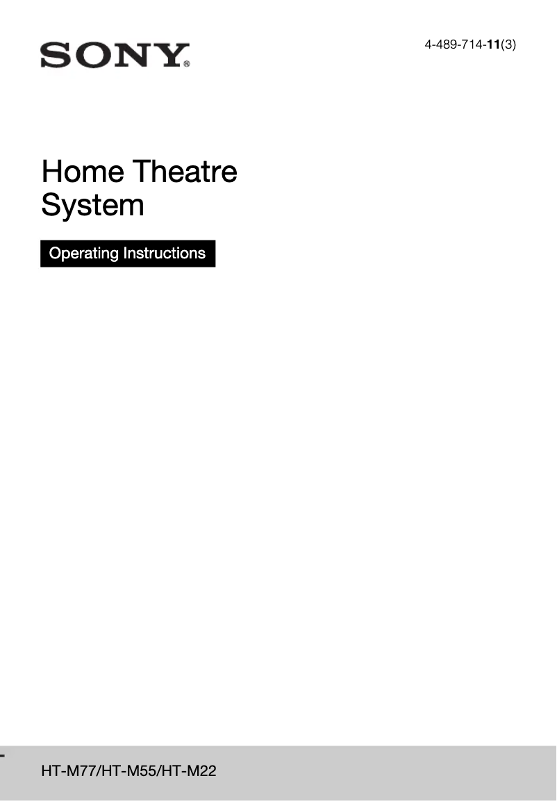 First page image of the manual for HT-M77