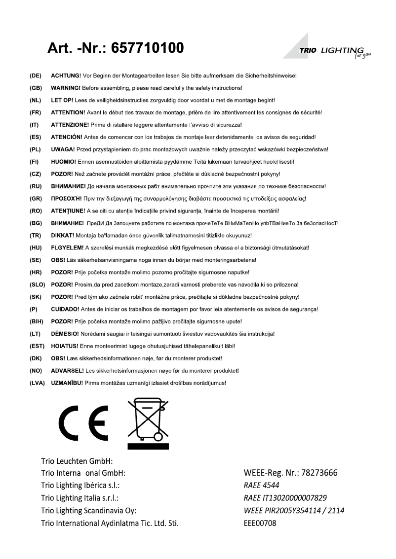 First page image of the manual for Oregon 657710100