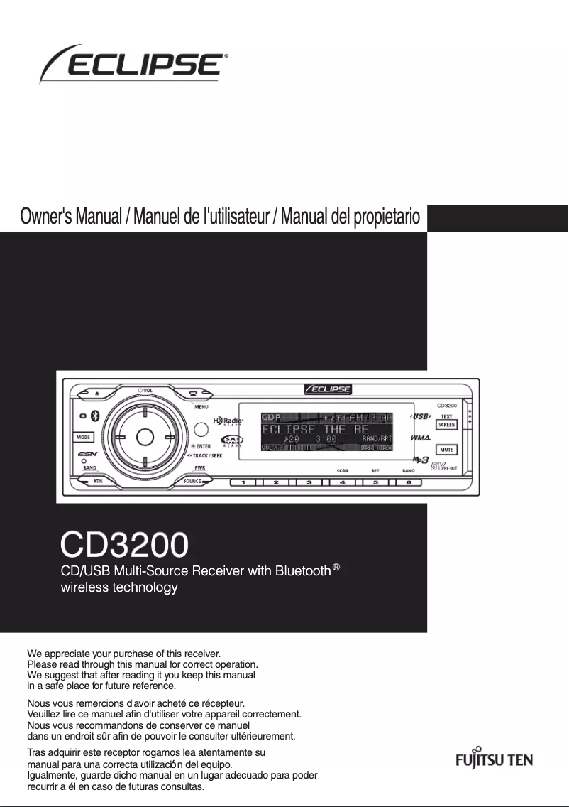 First page image of the manual for CD3200