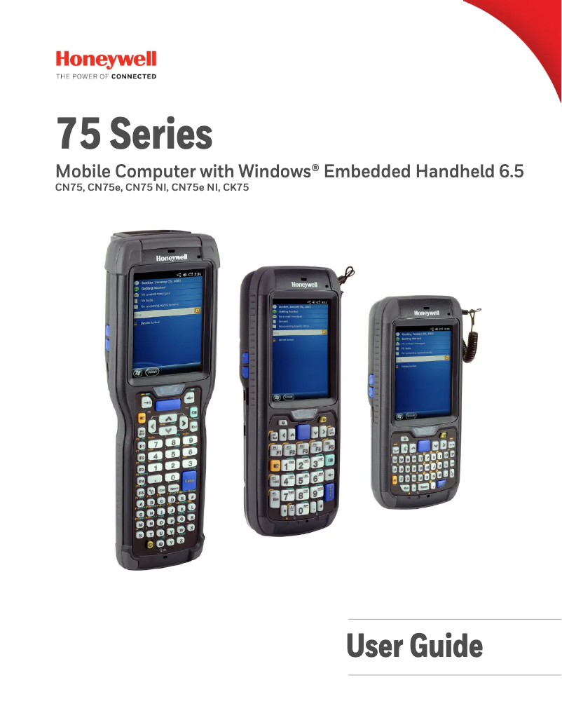 Page 1 of the manual User Manual Honeywell CK75