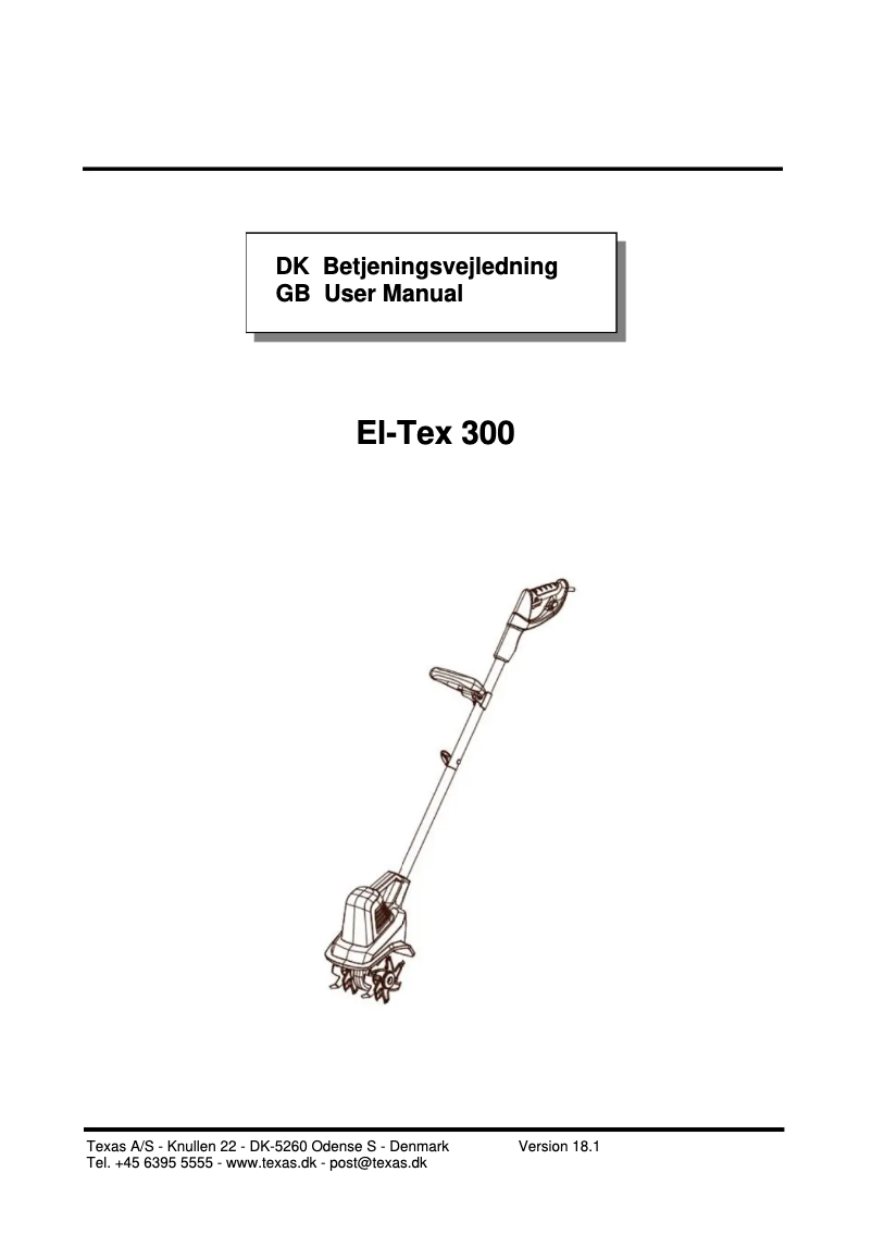 First page image of the manual for El-Tex 300