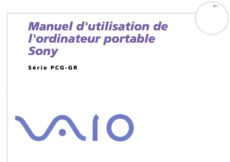 Page 1 of the manual User Manual Sony Vaio PCG-GR414SP