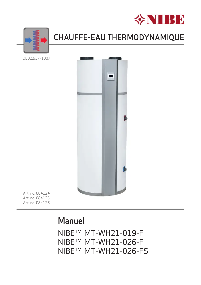 Page 1 de la notice Label énergétique Nibe MT-WH21-019-F