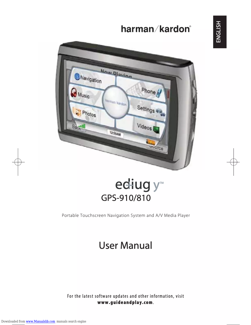 Page 1 of the manual User Manual Harman Kardon GPS-910