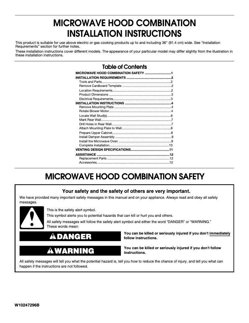 First page image of the manual for KHMS2040WSS