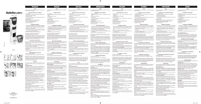Page 1 of the manual User Manual BaByliss Wtech Precision T810E