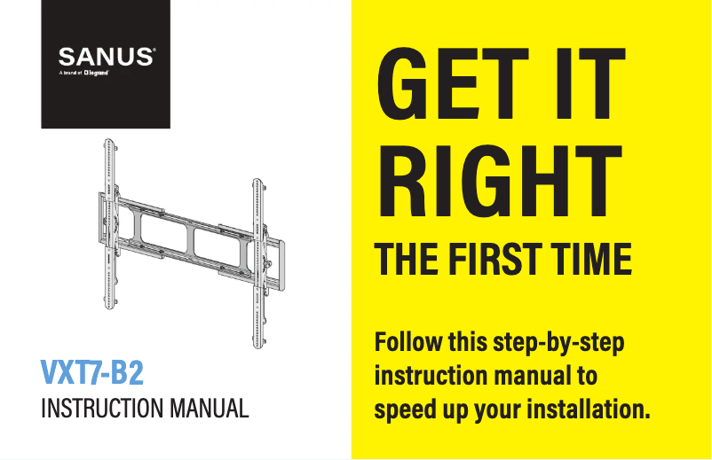 Page 1 of the manual User Manual Sanus VXT7-B2