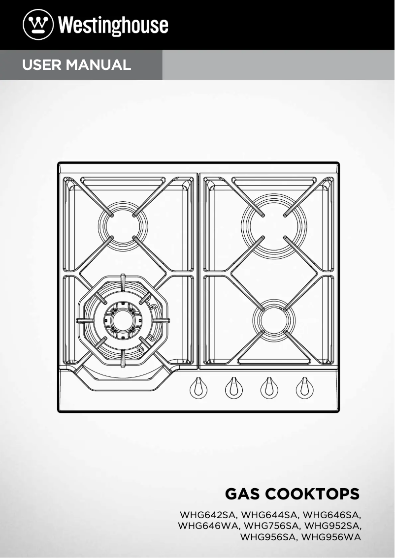 First page image of the manual for WHG644SA