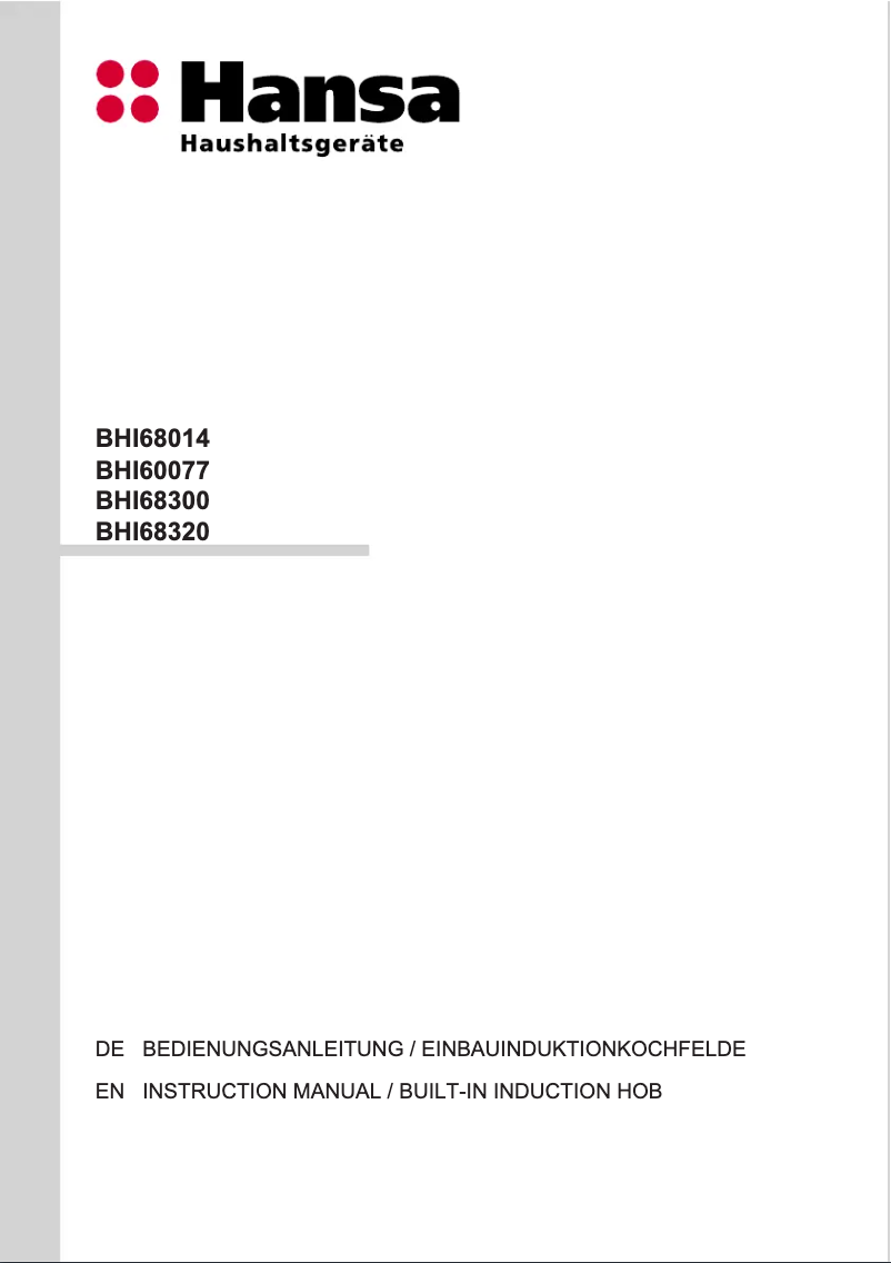 Page 1 of the manual User Manual Hansa BHI68300