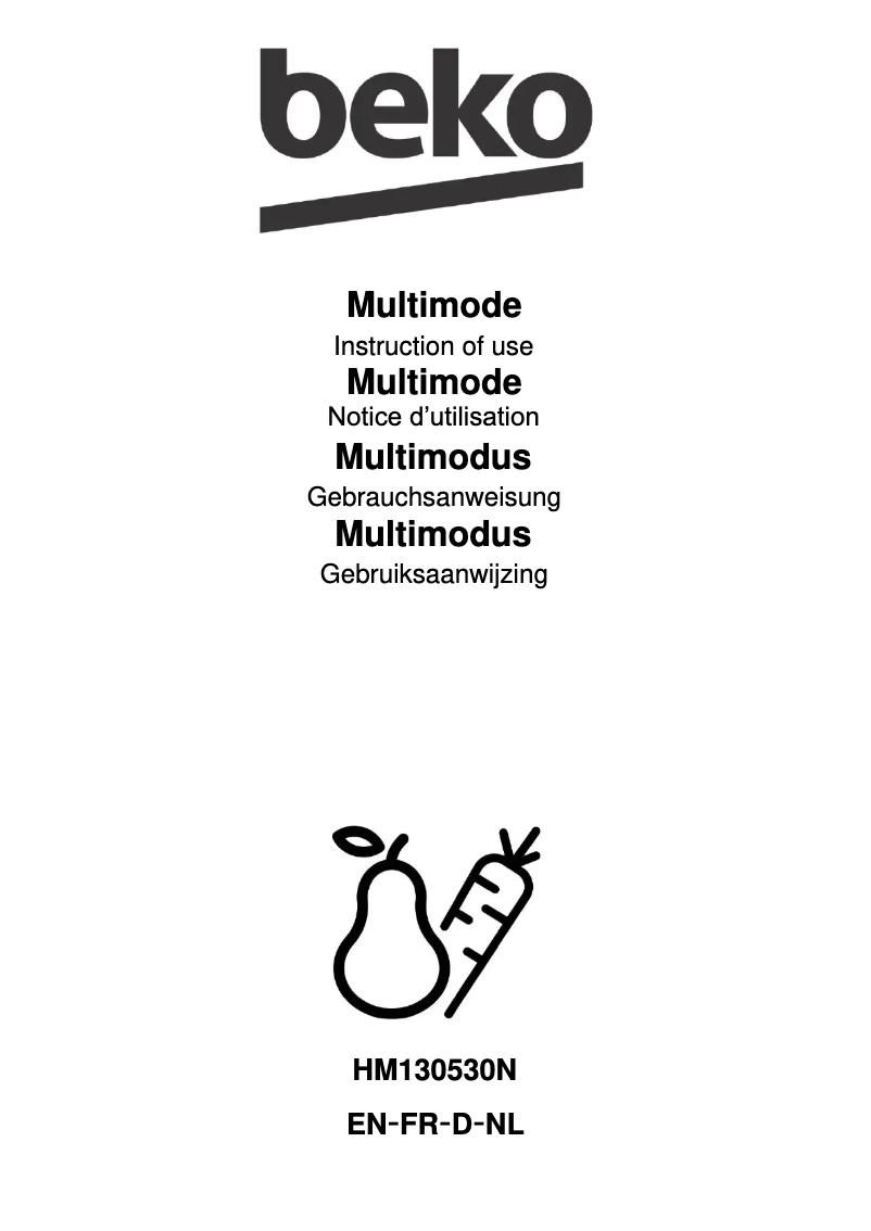 First page image of the manual for HM130530N