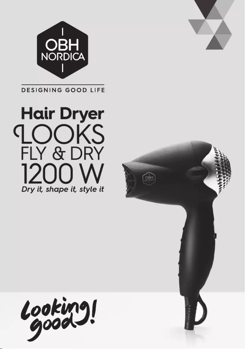Page 1 of the manual User Manual OBH Nordica Looks Fly & Dry 1200W