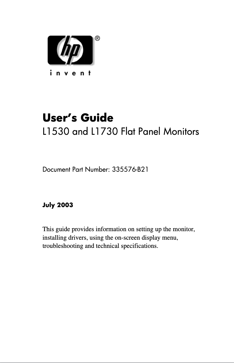 First page image of the manual for L1730