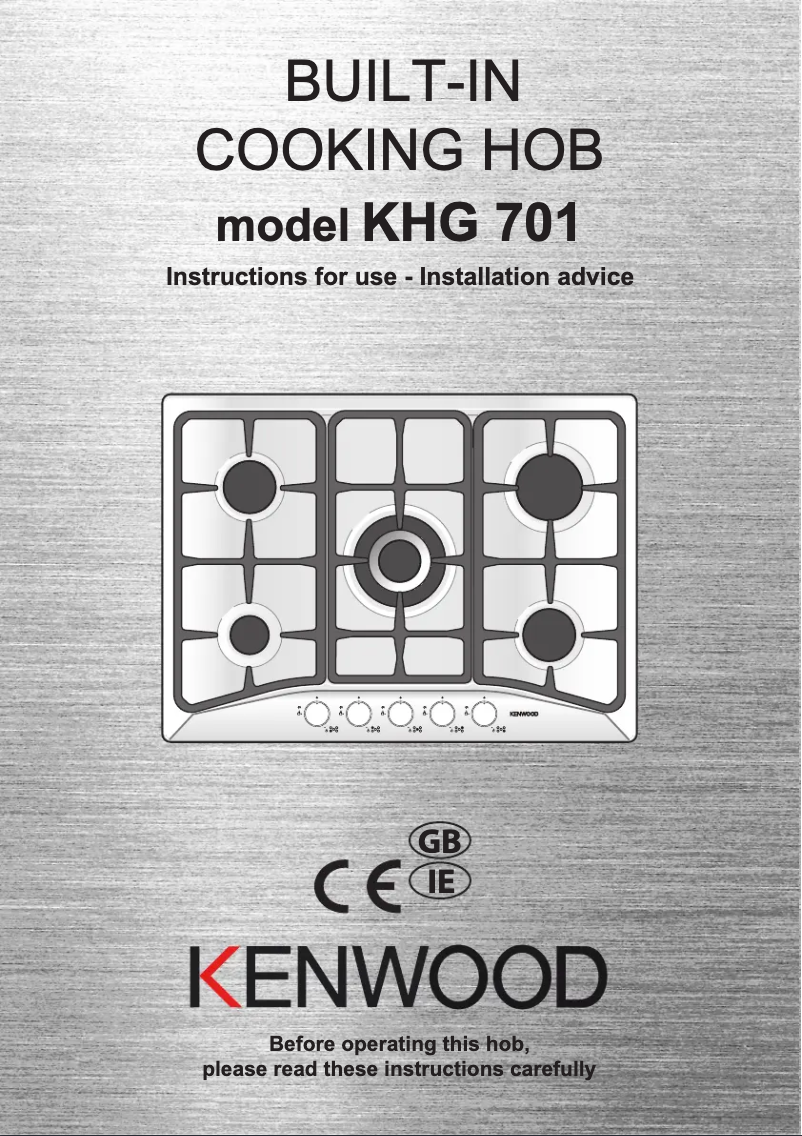 Page 1 of the manual User Manual Kenwood KHG 701