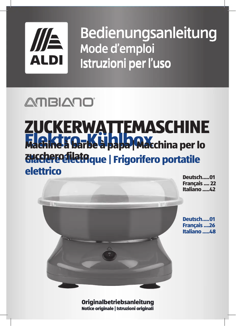 Page 1 of the manual User Manual Ambiano GT-SF-SB-01