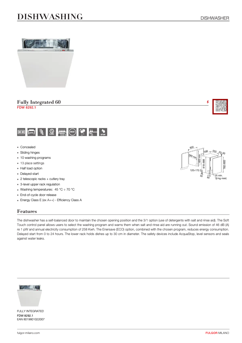 First page image of the manual for FDW 8292.1